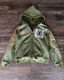 SHOPMOCHOAmerican New Skull Embroidery Super Leopard Hooded Sweater Women Y2K Gothic Hip Hop Popular Casual Joker Sweatshirt