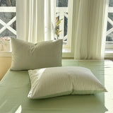 SHOPMOCHO Pure Cotton Home Textile Striped Bedding Set Simple Soft Duvet Cover Sheet Pillowcase Ins Style Bed Linens Queen King Size 2025
