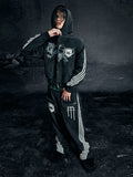 SHOPMOCHO Y2K Gothic Punk Printed Men's and Women's Street Fashion Hooded Sports Shirt Hip Hop Retro Harajuku Loose Zip-up Hoodie