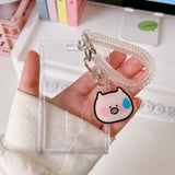 SHOPMOCHO Crystal Butterfly 3 Inch Acrylic Card Holder Photocards Display Credit ID Bank Card Protective Case Keychain Pendant Fashion