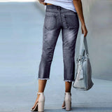 SHOPMOCHO Fashionable Slim Fitting Ripped Trendy Jeans Summer Streetwear Casual Distressed Stretchy Denim Pants