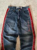SHOPMOCHO Streetwear New Fashion Vintage Letter Embroidered Red Baggy Jeans Female Y2K Gothic Hiphop Popular Casual Straight Wide-leg Pant