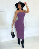 SHOPMOCHO-summer women's sexy sleeveless chest wrapped Long Beach Dress