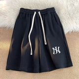 SHOPMOCHO American Street Fashion Style Niche Fashion Brand Letter Print Casual Men's Sports Pants Loose Oversized Shorts