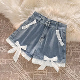 SHOPMOCHO Blue High Waist Denim Shorts for Women Youthful Cheap Classic Stretchy Kpop Japanese 2000s Style Hot XL Short Jean Pants Woman