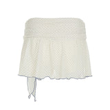 Shopmocho Sweet Cute Fabric Polka Dot Print Women Mini Skirts Bow Chic All-Match Causal Simple Summer Skirts