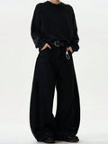 SHOPMOCHO High Streets Spring Summer Men's Jeans American Baggy Wide Leg Curved Knife Denim Pants Loose Solid Color Male Trendy Trousers