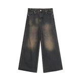 SHOPMOCHO Summer Men Baggy Jeans Unisex Vintage American Style Straight Wide Leg Denim Pants Fashion Brand Hot Sale Casual Trousers