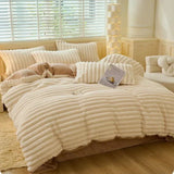 SHOPMOCHO 150x200cm Solid Color Plush Duvet Cover AB Style Double-sided Velvet Quilt Cover Winter Keep Warm Thickening Bedding Article