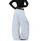 SHOPMOCHO 2026 Street Casual Pants Double Waist Head Letter Print Women's Wide Leg Lazy Wind All Match Street Leisure Long Pants