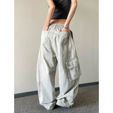 SHOPMOCHO American Style Casual Loose Wide Leg Pants Drawstring Slimming 2026 Spring Summer  New Style Women Workwear Trousers