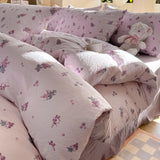 Shopmocho Floral Style Quilt Cover and Pillowcase Adults Kids Room Bedding Soft Blanket Cover Printed Duvets Cover Set housse de couette