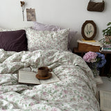 Shopmocho Floral Style Duvet Cover Pure Cotton Bed Cover Girls Soft Comforter Covers Set with Pillowcase이불커버 King Size Quilt Cover Set