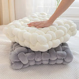 SHOPMOCHO Square Knot Stuffed Cushion Nordic Aesthetic Pillow Decorative Plush Pillow Office Sleeping Floor Windowsill Back Cushion Decor