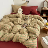 SHOPMOCHO Bedding Set INS Blue Stripe Style Duvet Cover Pillowcase with Bedsheet Home Bedclothes Boys Girls Room Bed Sheet Sets 이불세트