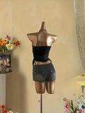 SHOPMOCHO Cropped Top, Women's Summer Fashion Vacation Slim Fit Retro Printed Tank Top