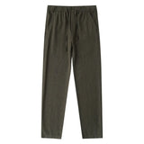 Shopmocho Casual Cotton Linen Chino Pants Men Wide Leg Lightweight Baggy Cotton Sweatpants Male Sport Jogger Straight Work Trousers