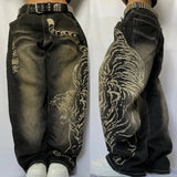 Shopmocho Streetwear New Fashion Oversized Print Baggy Jeans Women Y2K Harajuku Hip Hop Vintage Gothic High Waist Wide Leg Pants Trousers
