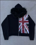 Shopmocho American Retro Rock Gothic Graphic Fur Collar Loose Zipper Sweatshirt Men's Y2K New Harajuku Punk Casual Joker Hoodie Streetwear