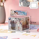 Shopmocho Kpop Photocard Storage Box Transparent Acrylic Photo Card Organizer Compartment Flip Box Card Case Protector Container Korean