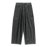 SHOPMOCHO Baggy Jeans Men's Oversize Cargo Korean Black Wide Pants Streetwear Hip Hop Harajuku Male Fashion Straight Denim Pants