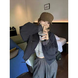 Shopmocho Plaid Bomber Jacket Women European Style Stand Collar Oversized Coat Y2K Casual Loose Fit Splicing Jacket Streetwear Outerwear