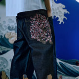 Shopmocho Harajuku Hip Hop baggy jeans Y2K goth plum blossom Embroidered high quality jeans women man American style men women street wear