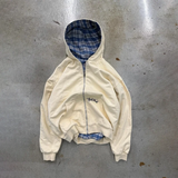 SHOPMOCHO Unisex Reversible Zip Up Hoodie Double Side Wear Plaid Lining Sweatshirt Oversized Casual Streetwear Hooded Top