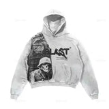 SHOPMOCHO Y2k Zipper Hoodie Letter Pattern Gothic Punk Sportswear Brown Hoodie Sportswear Hoodie Long Sleeve Super Large Hoodie Jacket
