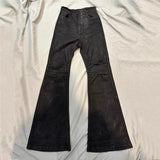 SHOPMOCHO Y2K Washed Jeans Gothic Vintage Micro Flared Middle Waisted Zipper Pants Women Men Streetwear High Quality Design Sense Trousers