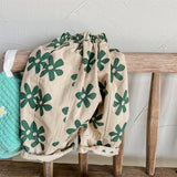 SHOPMOCHO 1639C Children Pants Autumn Spring New Flower Print Girl's Pant Washed Cotton Harem Pants 1-7Year Boy's Casual Pants Trousers