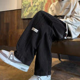 SHOPMOCHO Three bar American retro jeans men's spring and autumn new style high street elastic waist loose casual men's straight leg long