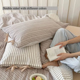 SHOPMOCHO Double Sided Stripes Bow Pillow Cases 48x74cm Soft Comfortable Covers Cotton Pillow Cover Pillow Sham Beds Home Decoration gifts