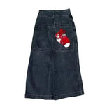 SHOPMOCHO Y2K Loose Jeans Retro Pattern Embroidery High Quality Men's Hip Hop American Fashion Harajuku Street Clothing Wide Legs Jeans