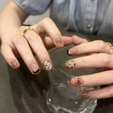 Shopmocho 24pcs Detachable Short Press on Nails Y2k rhinestone False Nails with Glue Ballet Sweet Cool Girls Artificial False Nails Tips