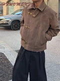 SHOPMOCHO Elegant Metal Button Gender's Coat Fashion Slim Lapel Asymmetry Full Sleeves Couple Short Coat 2026 Spring Chic Streetwear