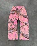 SHOPMOCHO Streetwear Pink Camo Zipper Hoodie Y2k Harajuku Retro Gothic Two Piece Set Mens and Womens New Fashion Casual Camo Sports Pants