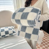 SHOPMOCHO 1 piece pink white flannel panda fleece soft and comfortable blanket nap blanket suitable for sofa bed sofa office suitable