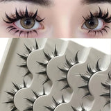 Shopmocho Anime-Inspired False Eyelashes, 5 Pairs Cartoon Eye Faux Lashes, Dramatic Look Demon Style, Volumizing & Lengthening