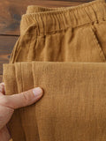 Shopmocho Casual Cotton Linen Chino Pants Men Wide Leg Lightweight Baggy Cotton Sweatpants Male Sport Jogger Straight Work Trousers