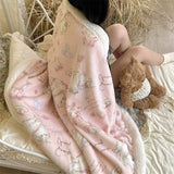 SHOPMOCHO Cute Cat Air Conditioning Blanket Pink Girl Heart Nap Soft Blanket Rest Comfortable Air Conditioning Blanket Girls Gift