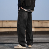 SHOPMOCHO Men's Drawstring Baggy Jeans Autumn New Fashion Loose Straight Wide Legs Pants Streetwear Vintage Denim Trousers Y2k Jeans Pants