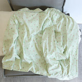 SHOPMOCHO 2 PCS Women Pajama Sleepwear Pajama Set Long Sleeved Pants Suit Peach Print Ventilate Soft Comfortable Home Leisure Home Clothes