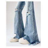 SHOPMOCHO Ladies Jeans Flare High Waist Denim Trouser Leisure Slimming Vintage Women's pants Y2k Flared Straight Leg Jeans On The Ground
