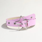 Shopmocho Y2K Punk Star Eyelet Black Rivet Belt Goth Pu Leather Belts For Women Jeans Pants Boys And Girls Students Belt
