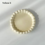 Shopmocho Ins Style Beaded Dessert Plate French Western Food Plate Ceramic Breakfast Plate Ornaments Poses Ceramic Dishes
