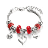 SHOPMOCHO New Butterfly Pendant 5 Color Rhinestone Snake Chain Bangle Lobster Buckle Adjustable Charm Woman Beaded Bracelet Jewelry Gift