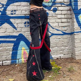 Shopmocho Autumn Winter New Straight Tube Y2k Jeans Ladies Darkness European and American Style Women's Pants Star Print Baggy Pants Woman