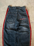 SHOPMOCHO Streetwear New Fashion Vintage Letter Embroidered Red Baggy Jeans Female Y2K Gothic Hiphop Popular Casual Straight Wide-leg Pant
