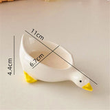 Shopmocho 2pcs ceramic duck seasoning dish, salad dipping dish, cream mini bowl, cute design afternoon tea cutlery